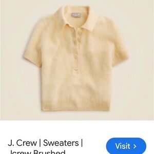 J. Crew Butter yellow Short Sleeve Polo Sweater MSRP $150 size Medium